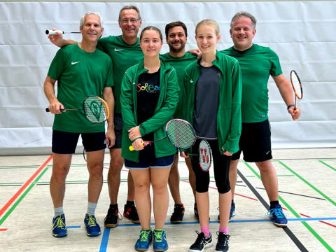 2. Mannschaft am ersten Pieltag (v.l.n.r.): Michael, Hubert, Annika, Lukas, Sophia, Hubert