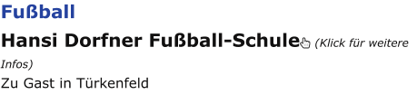 Fußball Hansi Dorfner Fußball-Schule (Klick für weitere Infos) Zu Gast in Türkenfeld